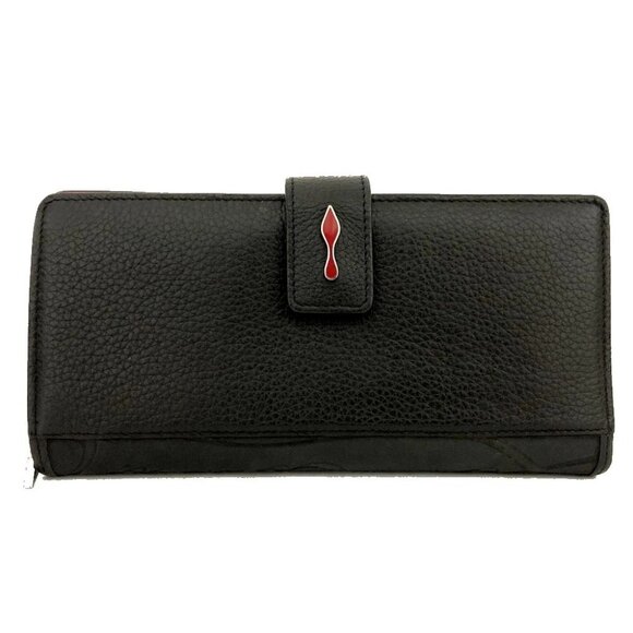 Christian Louboutin Paloma Leather Long Bifold Wallet Black/2BF1994 - Picture 1 of 8